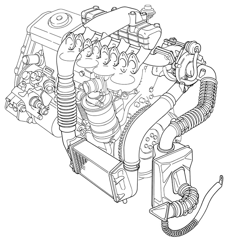 Spaccato motore td 3 serie