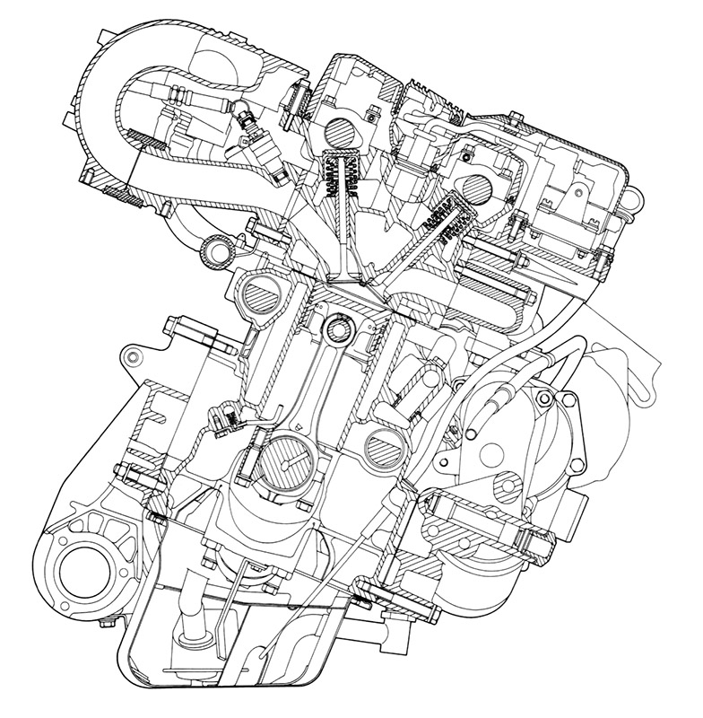 Spaccato motore turbo16v 3 serie