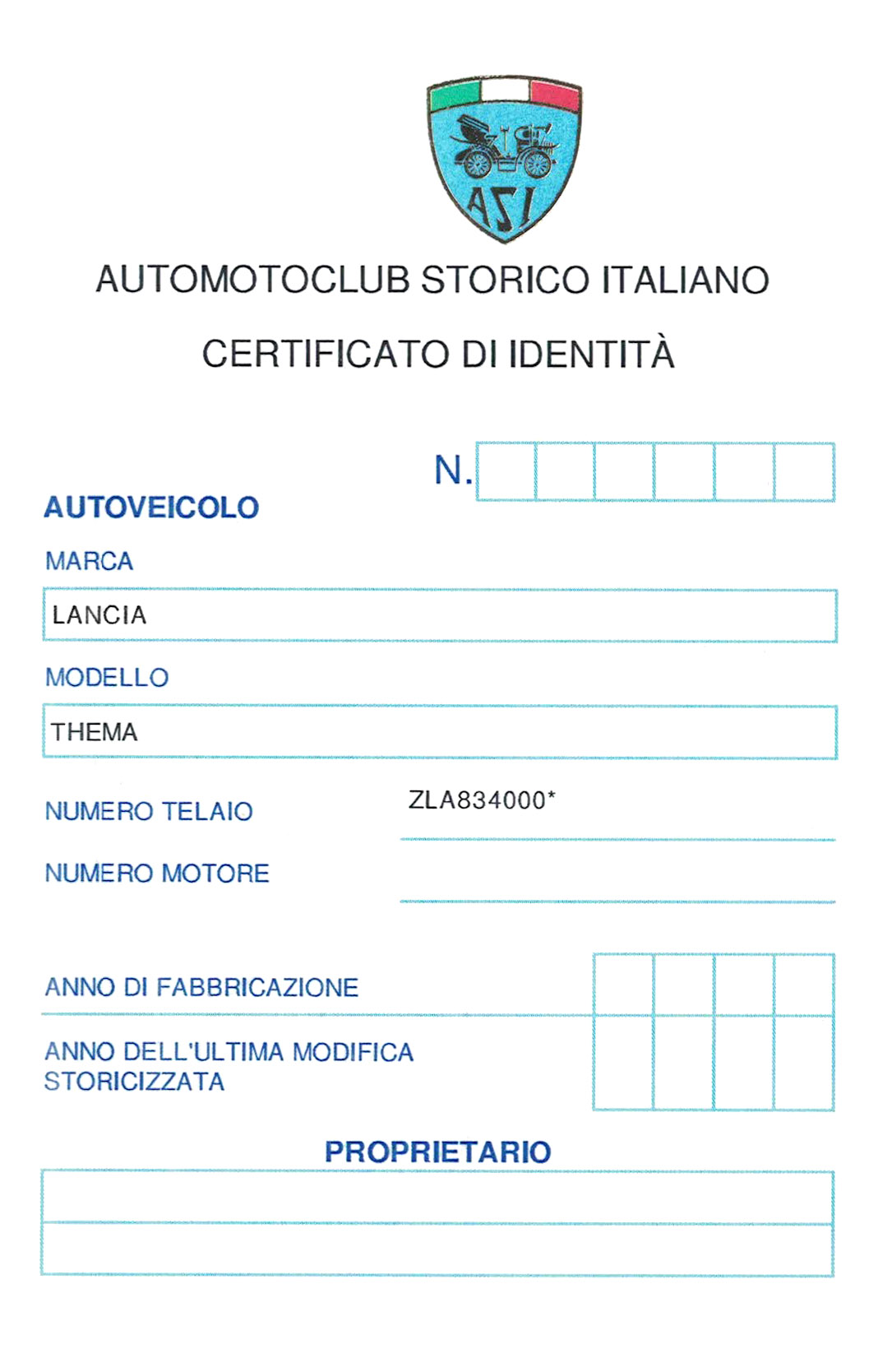 Certificato identità